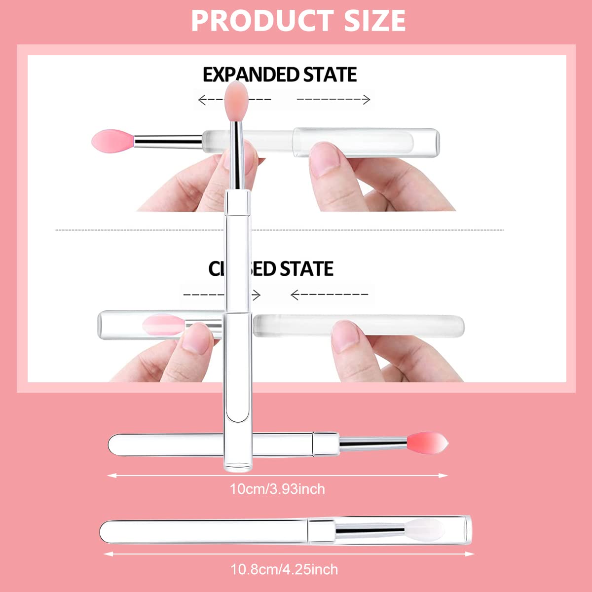 MAYCREATE 3pcs Lip Brush for Lipstick, Reusable Silicone Lip Applicator with Cover, Retractable Lip Scrub Brush for Lip Gloss, Lip Cream, Lip Masks Applying Makeup Tools MAYCREATE 3pcs Lip Brush for Lipstick, Reusable Silicone Lip Applicator with Cover, Retractable Lip Scrub Brush for Lip Gloss, Lip Cream, Lip Masks Applying Makeup Tools